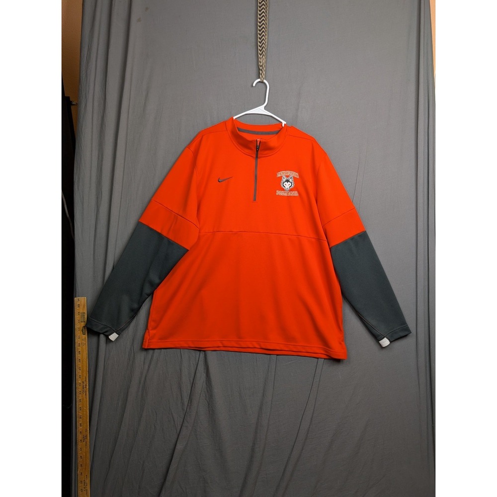 Nike Men's Size 2XL Long Sleeve 1/4 Zip Pullover Jacket Orange